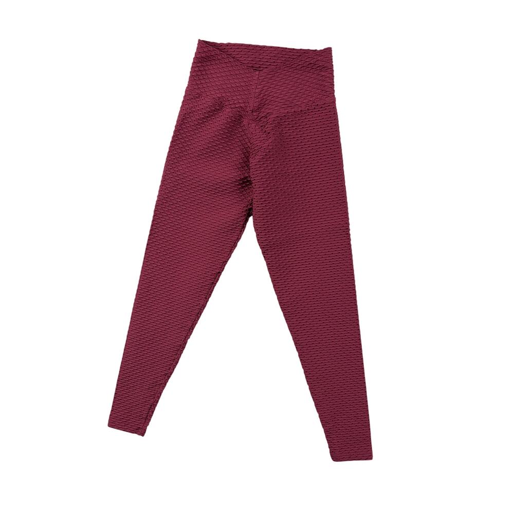 Booty by Brabants Textured Scrunch Leggings – Burgundy – XS / Small Fit
